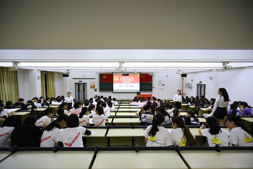 说明: D:\2019年新闻\20190603 新闻稿（商学院各党支部开展党员政治生日会）\学生支部知识竞赛1.jpg